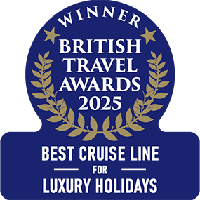 Winner British Travel Awards 2025 Best Cruise Line for Luxury Holidays Winner British Travel Awards 2025 Best Cruise Line for Luxury Holidays